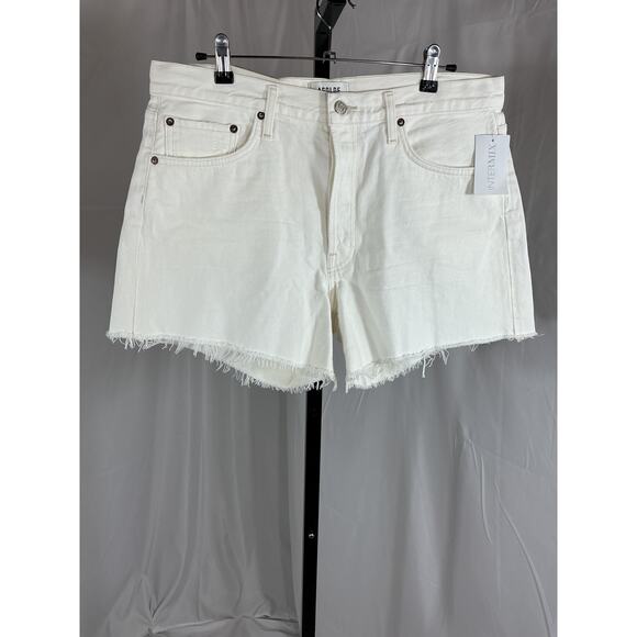 Agolde Parker White Long Denim Shorts Size 30 - NWT - Picture 1 of 3